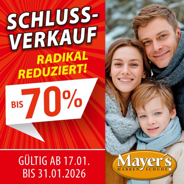 Winterschlussverkauf bei Mayer’s Markenschuhe