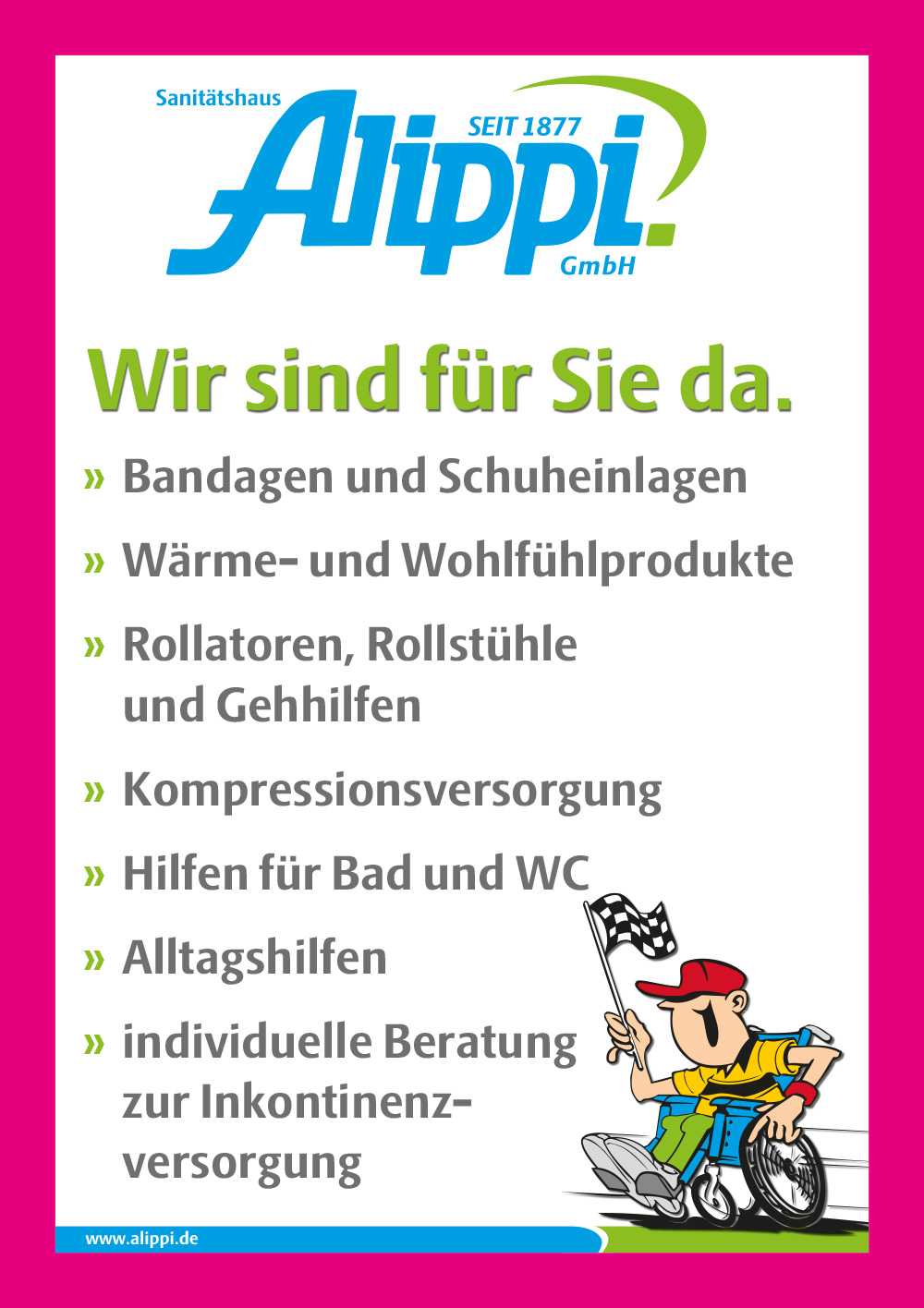Sanitätshaus Alippi im ElbeCenter Meißen –  Wir sind für Sie da.